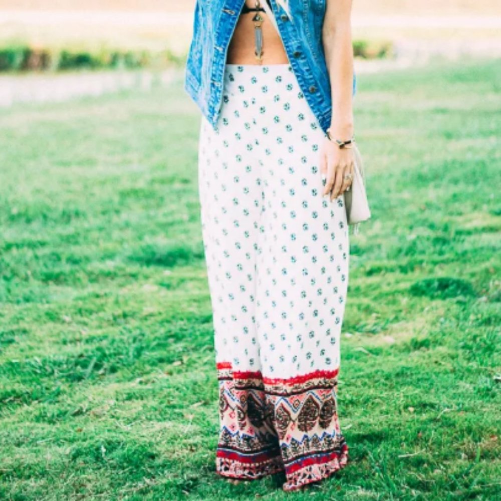 ๐ 4 for $25 ๐ Xhilaration Boho Lounge Pull On Wide Leg Pants Size Medium - Picture 2 of 13